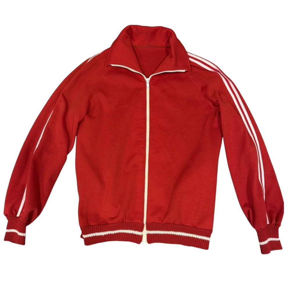 Vintage Warm Up Exercise Track Jacket Acrylic Zip Mens Size S/M (READ DESC)